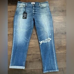 Paige denim Blue Distressed Women Jeans size 32 NWT BRIDGETTE boyfriend skinny